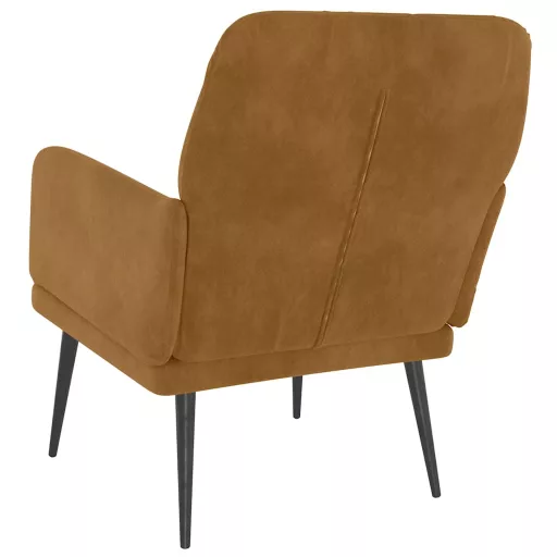 Barna bársonyfotel 62x79x79 cm