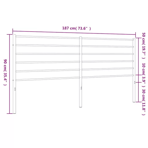 Fekete fém csere fejtámla 180 cm