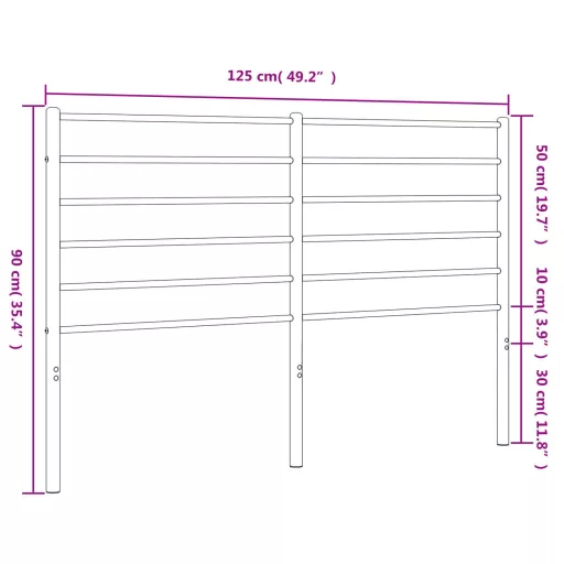 Fehér fém csere fejtámla 120 cm