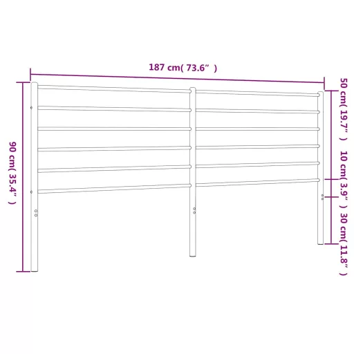 Fehér fém csere fejtámla 180 cm
