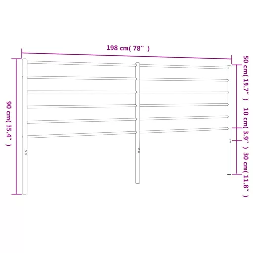 Fehér fém csere fejtámla 193 cm