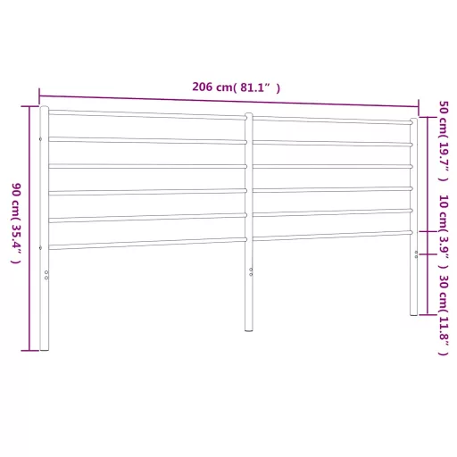 Fehér fém csere fejtámla 200 cm