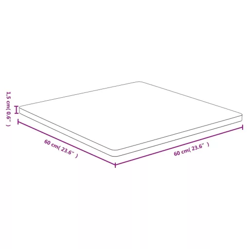 Bambusz asztallap 60 x 60 x 1,5 cm