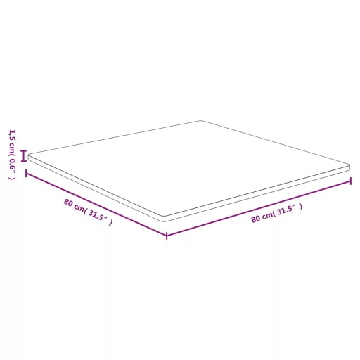 Bambusz asztallap 80 x 80 x 1,5 cm