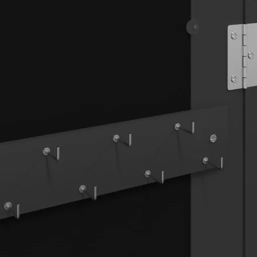 Fekete falra szerelhető tükrös ékszerszekrény 30x8,5x90 cm