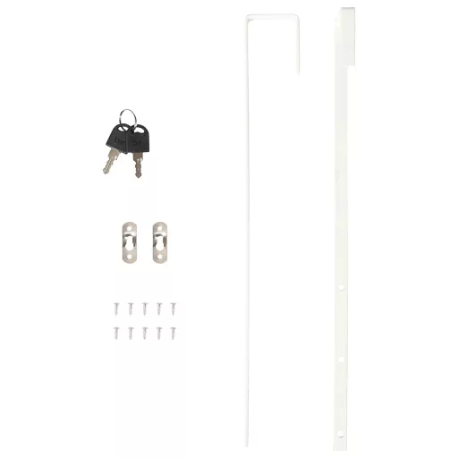 Fehér falra szerelhető tükrös ékszerszekrény 30x8,5x106 cm