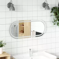Ovális LED-es fürdőszobai tükör 90 x 40 cm