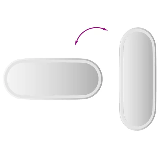 Ovális LED-es fürdőszobai tükör 90 x 40 cm