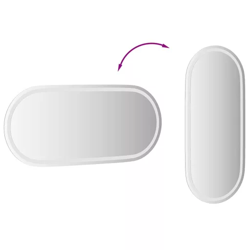 Ovális LED-es fürdőszobai tükör 100 x 45 cm