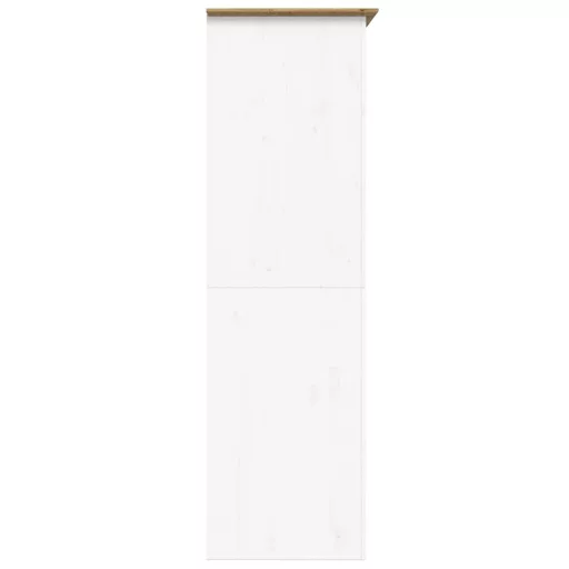 BODO fehér és barna tömör fenyőfa ruhásszekrény 99x53,5x173 cm