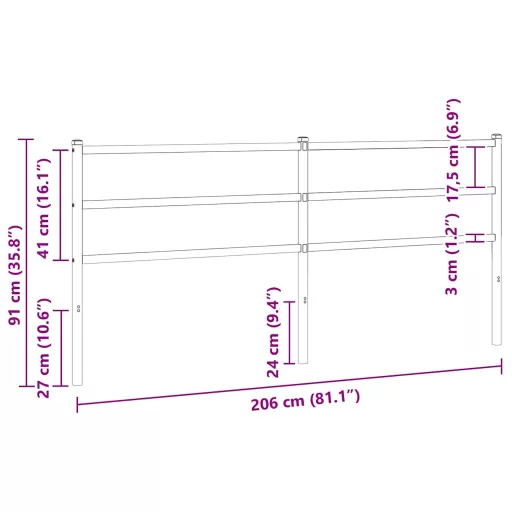 Fehér fém csere fejtámla 200 cm