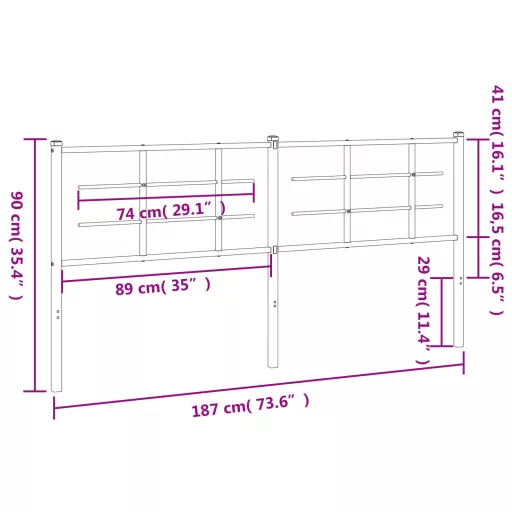 Fekete fém csere fejtámla 180 cm