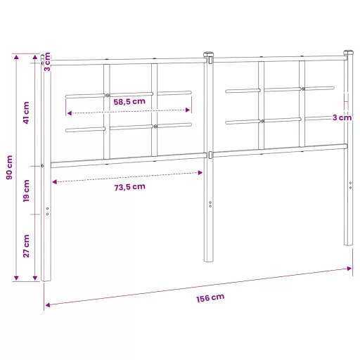 Fehér fém csere fejtámla 150 cm