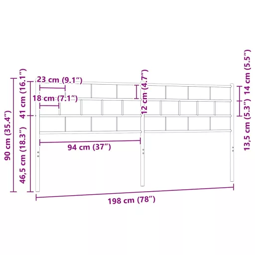 Fekete fém csere fejtámla 193 cm