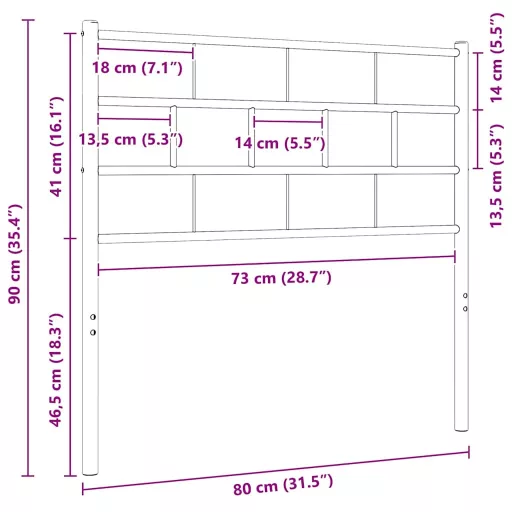 Fehér fém csere fejtámla 75 cm