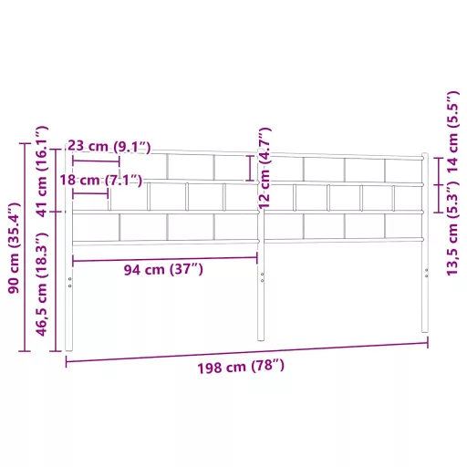Fehér fém csere fejtámla 193 cm