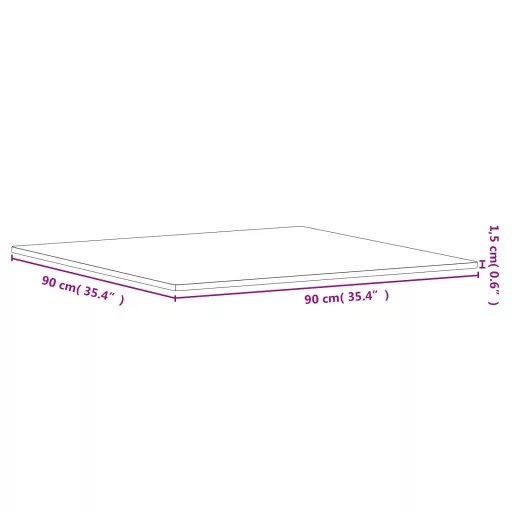 Tömör bükkfa négyzet alakú asztallap 90 x 90 x 1,5 cm