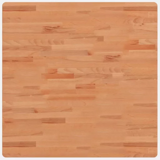 Tömör bükkfa négyzet alakú asztallap 80 x 80 x 1,5 cm