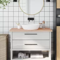 Tömör bükkfa fürdőszobai pult 100 x 50 x 2,5 cm
