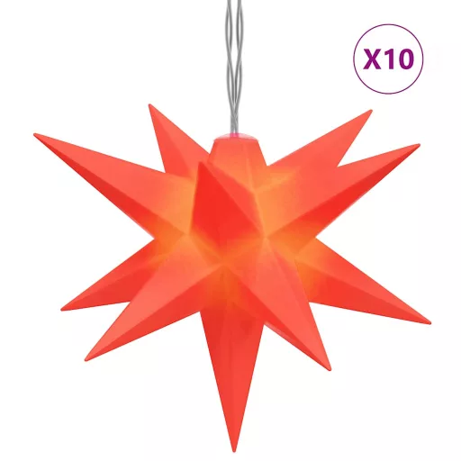 10 db piros karácsonyi lámpa LED-del 10 cm