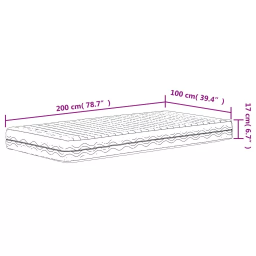 Fehér H2/H3 keménységű habmatrac 100 x 200 cm