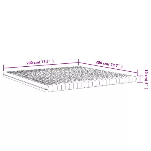 Fehér 7 zónás 20 ILD keménységű habmatrac 200 x 200 cm