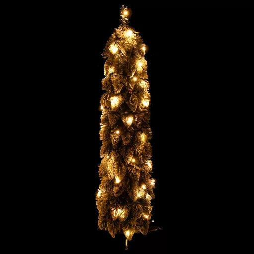 Megvilágított műkarácsonyfa 45 LED-del és hóval 90 cm