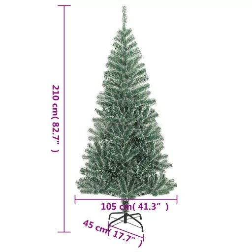 Zöld műkarácsonyfa hóval 210 cm