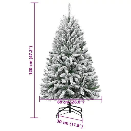 Csuklópántos műkarácsonyfa hóval 120 cm
