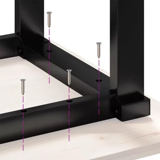 Acél étkezőasztallábak O-alakú vázzal 160 x 80 x 73 cm