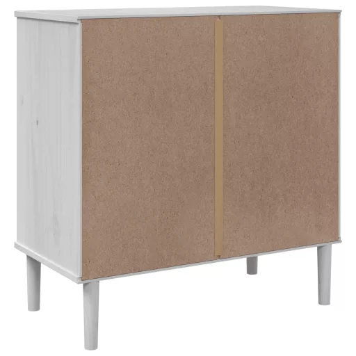 SENJA fehér rattan hatású tömör fenyőfa komód 80 x 40 x 80 cm