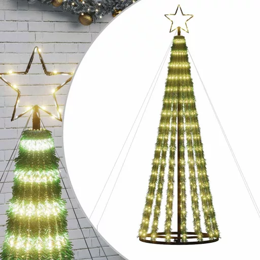 Meleg fehér LED karácsonyfa 275 LED 180 cm