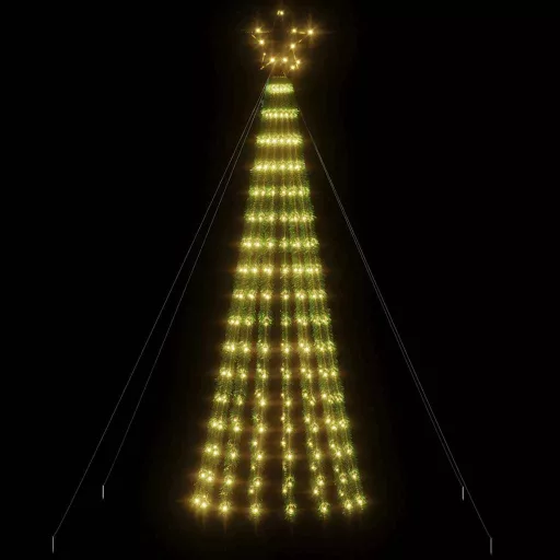 Meleg fehér LED karácsonyfa 275 LED 180 cm