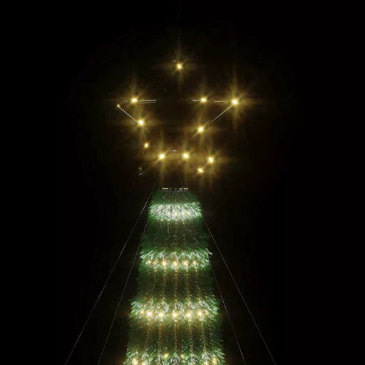 Meleg fehér LED karácsonyfa 275 LED 180 cm