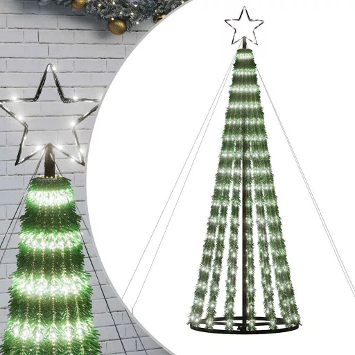 Hideg fehér LED karácsonyfa 275 LED 180 cm