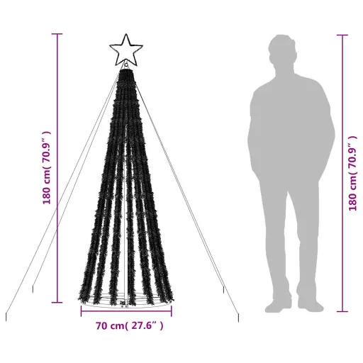 Hideg fehér LED karácsonyfa 275 LED 180 cm