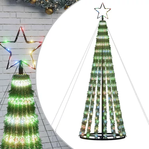Színes LED karácsonyfa 275 LED 180 cm