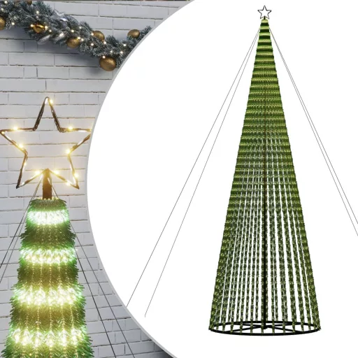 Meleg fehér LED karácsonyfa 1544 LED 500 cm