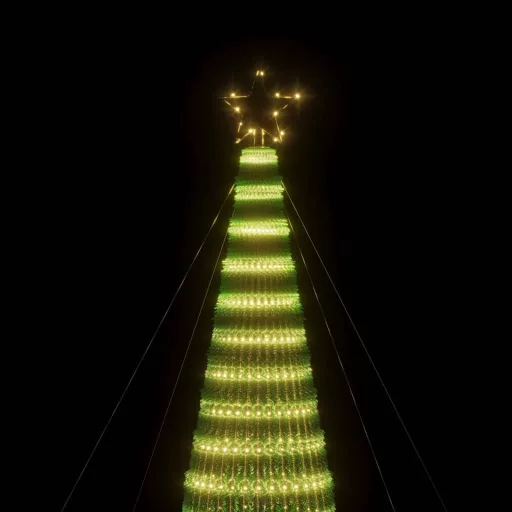 Meleg fehér LED karácsonyfa 1544 LED 500 cm