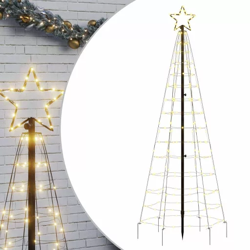 Meleg fehér LED karácsonyfa tüskékkel 220 LED 180 cm