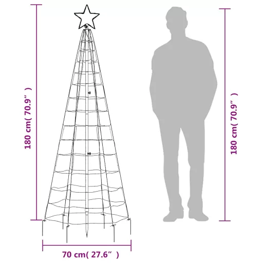 Meleg fehér LED karácsonyfa tüskékkel 220 LED 180 cm