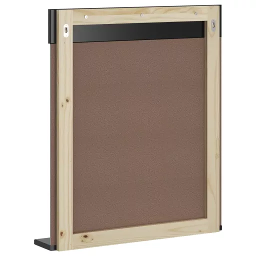 BERG fekete tömör fa fürdőszobatükör polccal 60 x 12 x 70 cm