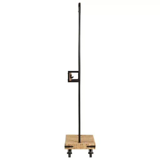 Tömör mangófa és vas ruhaállvány kerekekkel 90 x 35 x 190 cm
