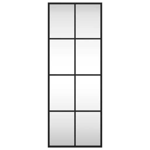 Fekete téglalap alakú vas fali tükör 30 x 80 cm
