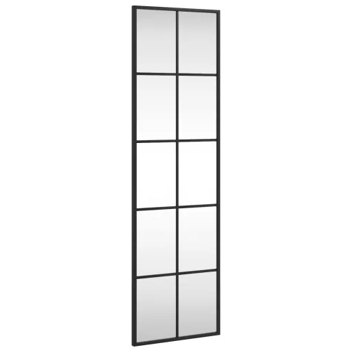 Fekete téglalap alakú vas fali tükör 30 x 100 cm