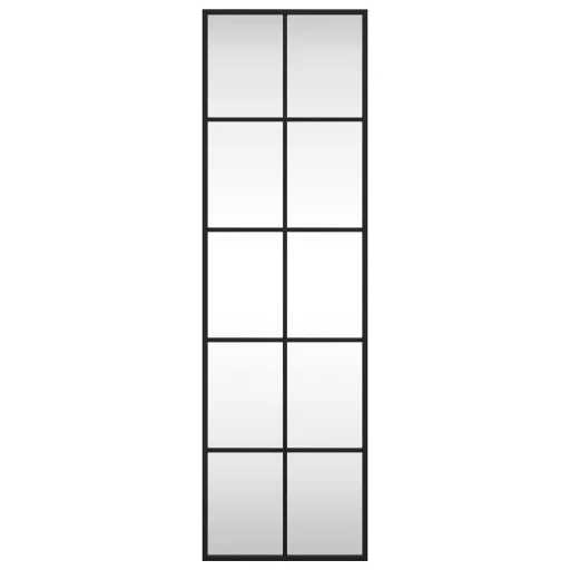 Fekete téglalap alakú vas fali tükör 30 x 100 cm