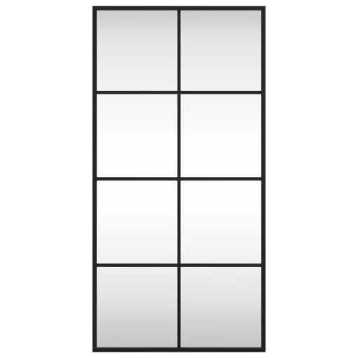 Fekete téglalap alakú vas fali tükör 40 x 80 cm