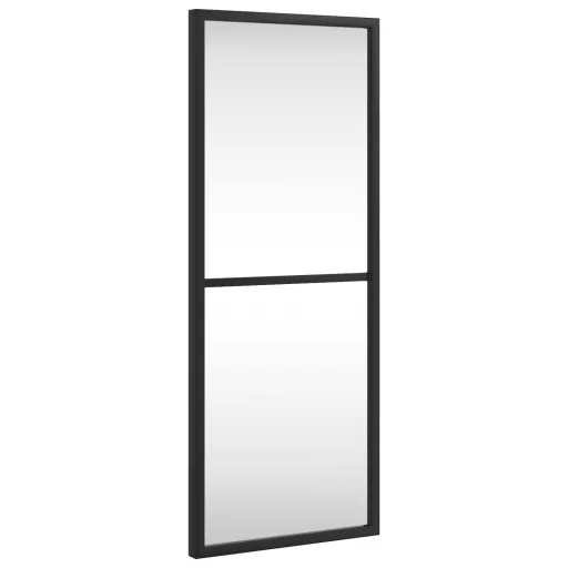 Fekete téglalap alakú vas fali tükör 20 x 50 cm