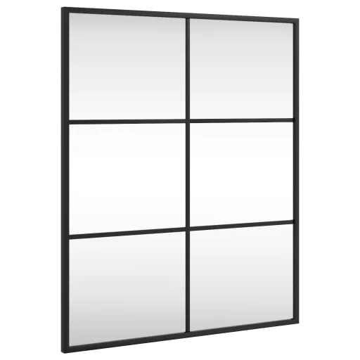 Fekete téglalap alakú vas fali tükör 50 x 60 cm