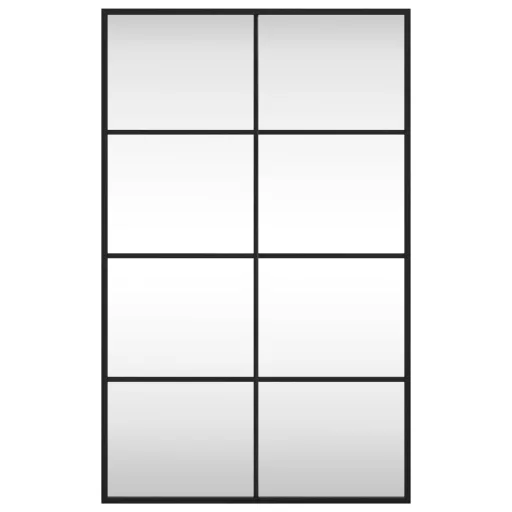 Fekete téglalap alakú vas fali tükör 50 x 80 cm